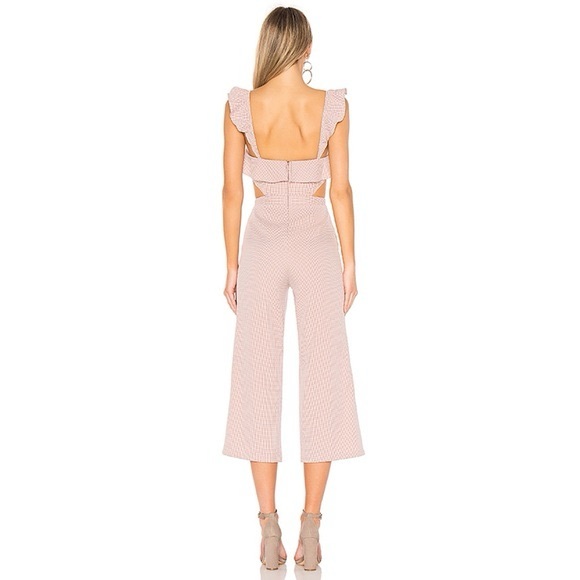 NWOT Ale by Alessandra x REVOLVE Denia Gingham Pink Ruffle Jumpsuit in Mauve XS - Picture 4 of 7